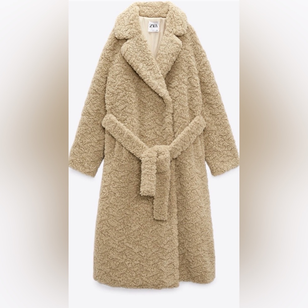 Zara Women's‎ Cozy Tan Teddy Jacket